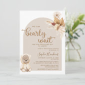 我々はBoho Teddyクマ赤ちゃんシャワーを待つことができる 招待状 (スタンド正面)