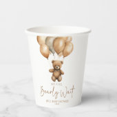 我々はBoho Teddyクマ赤ちゃんシャワーを待つことができる 紙コップ (正面)
