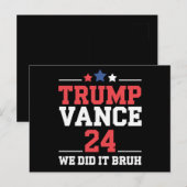 我々はBruh私たちはトランプVanceを獲得した47th ポストカード (正面/裏面)