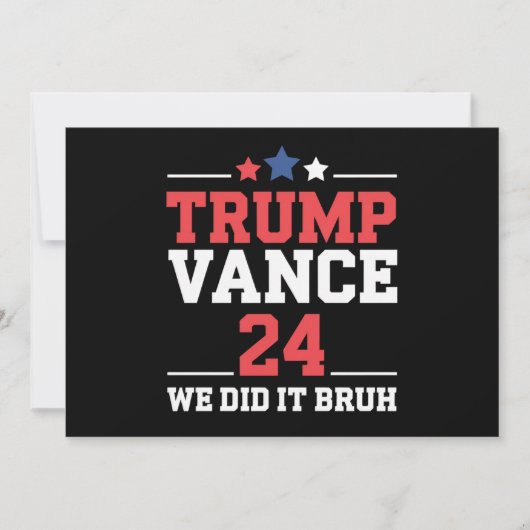 我々はBruh私たちはトランプVanceを獲得した47th 招待状 (正面)