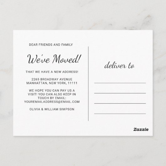 我々はChalkboardの動く発表を移動した ポストカード (裏面)