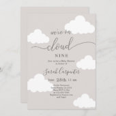 我々はCloud Nine Baby Shower上にある 招待状 (正面/裏面)