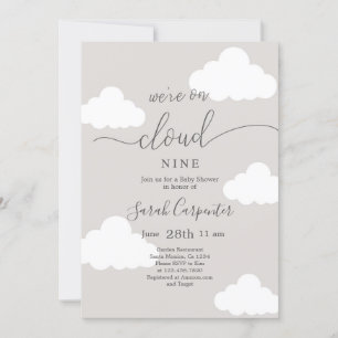 我々はCloud Nine Baby Shower上にある 招待状