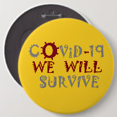 我々はCOVID-19コロナウイルスのパンデミック化を行う 缶バッジ (正面&裏面)