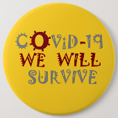 我々はCOVID-19コロナウイルスのパンデミック化を行う 缶バッジ (正面)