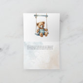 我々はDenimテディベア赤ちゃんシャワーを待つことができる サンキューカード (内部)