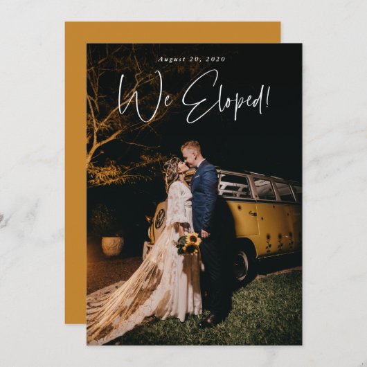 我々はEloped結婚の写真の発表 シーズンカード (正面/裏面)