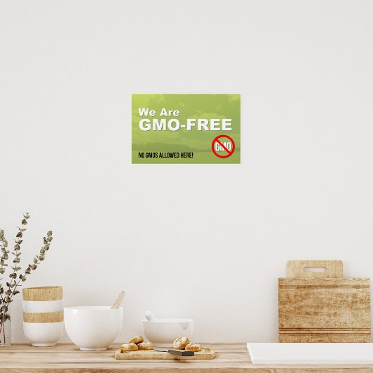 我々はGMOフリーの窓サインである ポスター (キッチン)