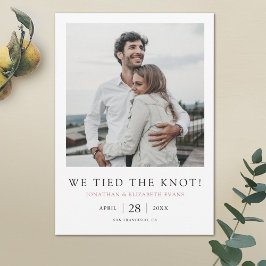 我々はKnot Photo Elopementモダンの結び付け結婚た 案内状