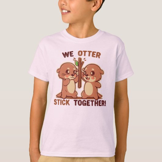 我々はOTTERを一緒に貼り付ける Tシャツ (正面)