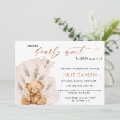 我々はPampas草の熊の赤ちゃんシャワーを心待ちできる 招待状 (スタンド正面)