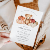 我々はPumpkinテディベア赤ちゃんシャワーを心待ちできる 招待状