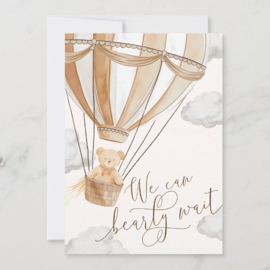 我々はTan赤ちゃんシャワー招待状を待つ 招待状 (裏面)