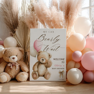 我々はTeddyクマ赤ちゃんシャワー歓迎を待つことができる ポスター