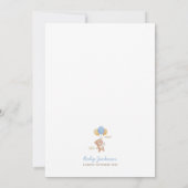 我々はTeddyクマ赤ちゃんシャワー青を待つことができる 招待状 (裏面)