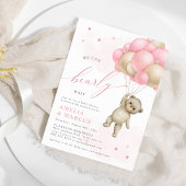 我々はTeddyクマ赤ちゃん女の子シャワーを待つことができる 招待状