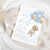 我々はTeddy Bear男の子の赤ちゃんシャワーInviを待つことができる 招待状