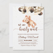 我々はTeddy Bear赤ちゃんシャワーを心待ちにできる 招待状 (正面)