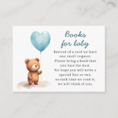 我々はTeddy Bear Blue Boy Baby Showerを待つことができる エンクロージャーカード (正面)