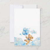 我々はTeddy Bear Blue Boy Baby Showerを待つことができる サンキューカード (裏面)