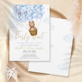 我々はTeddy Bear Blue Boy Baby Showerを待つことができる 招待状