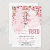 我々はtutu興奮バニーフローラ女の子ベビーシャワー 招待状 (正面/裏面)