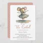我々はTutu興奮マウスバレリーナガールシャワー 招待状 (正面/裏面)