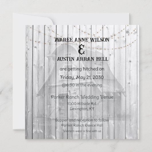 我々はWestern'sのヒットを取得してい結婚る 招待状 (裏面)