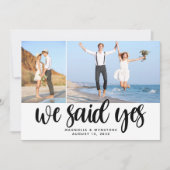 我々はYesの駆け落ちパーティーを言った 案内状 (正面)