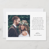 我々はYesスモダントの結婚写真を数々の言った 案内状 (裏面)