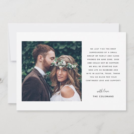 我々はYesスモダントの結婚写真を数々の言った 案内状 (裏面)