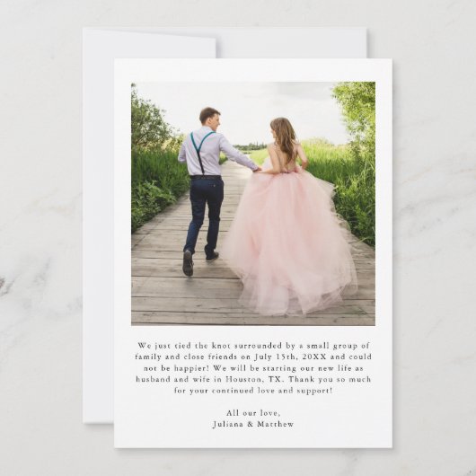 我々はYesハートスモダンクリッ結婚トの写真を言った 案内状 (裏面)