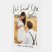 我々はYesパーソナライズされた写真婚約結婚の アクリルサイン (傾斜)