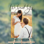 我々はYesパーソナライズされた写真婚約結婚の アクリルサイン (ニュートラル)