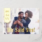 我々はYesフルブリードフォトウェディング日付を保存 箔招待状 (正面)