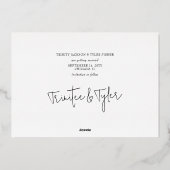 我々はYesフルブリードフォトウェディング日付を保存 箔招待状 (裏面)