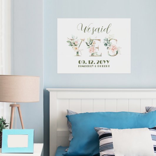 我々はYesフローラ手紙を言った 箔ポスター (インサイチュ (寝室))