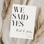 我々はYesモダンシンプルシック結婚ズ セーブザデート<br><div class="desc">我々はyesモダン結婚式は、シックなデザインとミニマルエレガントリストのスタイルを特徴とする日付を保存する。</div>