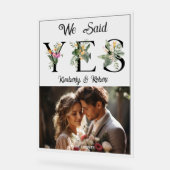 我々はYes熱帯花の手紙の写真と言っカスタムた アクリルサイン (傾斜)