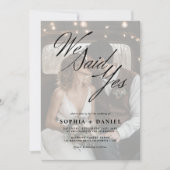 我々はYes結婚式招待状とフォトオーバーレイ 招待状 (正面)