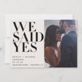 我々はYES |赤面+ブラック2フォト結婚ズ 招待状 (正面)