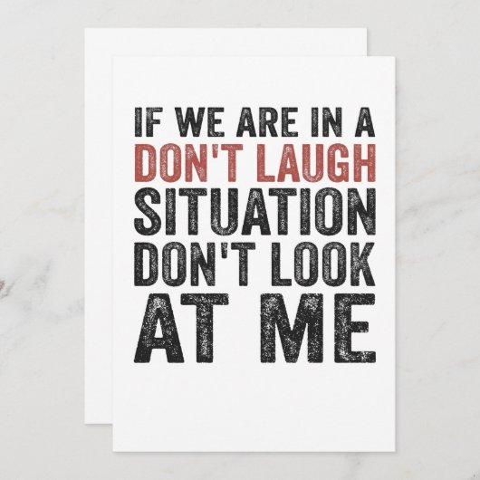 我々もしは笑わない状況に置かれている 招待状 (正面/裏面)