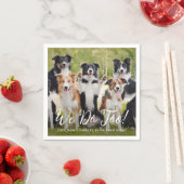 我々もシンプルモダンカスタムPhoto Dog結婚's スタンダードカクテルナプキン (インサイチュ)