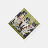 我々もシンプルモダンカスタムPhoto Dog結婚's スタンダードカクテルナプキン (角)