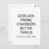 我々よりも良い同僚を見つけることを幸運に感謝してい祈る ポストカード (正面/裏面)