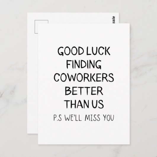 我々よりも良い同僚を見つけることを幸運に感謝してい祈る ポストカード (正面/裏面)