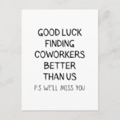 我々よりも良い同僚を見つけることを幸運に感謝してい祈る ポストカード (正面)