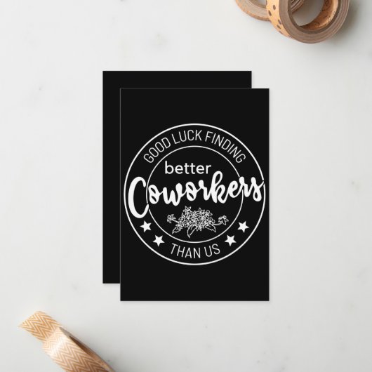 我々より良い同僚を見つけるのが幸運 ノートカード (正面/裏面インサイチュ)