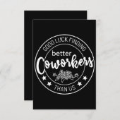 我々より良い同僚を見つけるのが幸運 ノートカード (正面/裏面)