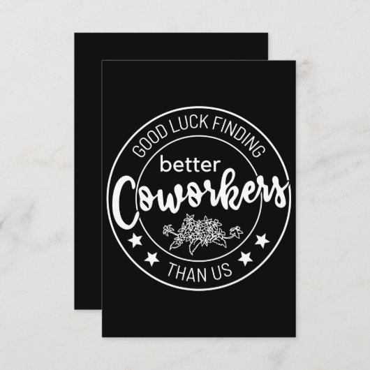 我々より良い同僚を見つけるのが幸運 ノートカード (正面/裏面)